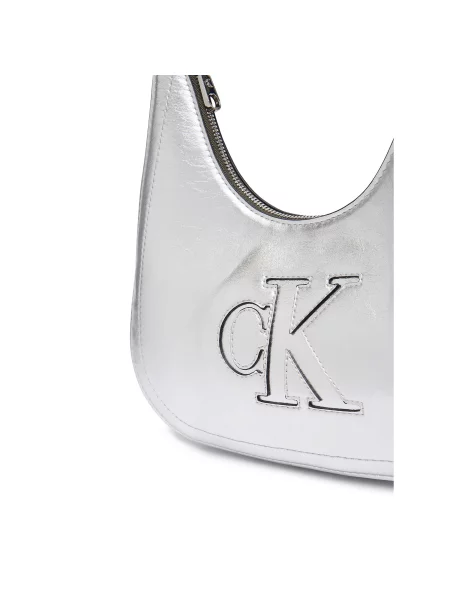 Kabelka Calvin Klein Bold Ck Outline Mtl Shoulder Bag Strieborná