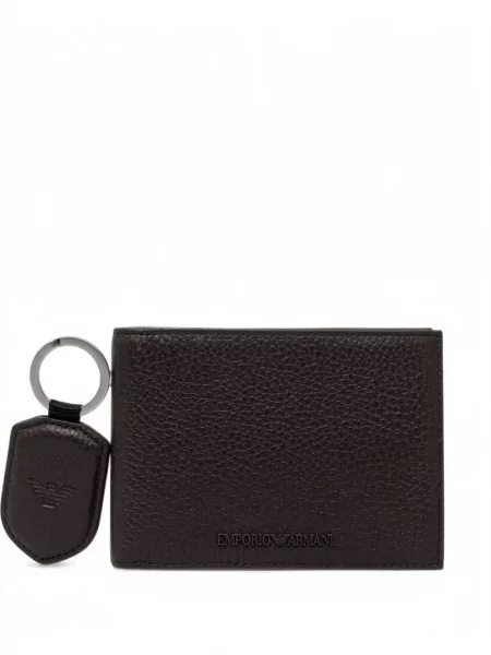 Portofel Emporio Armani cu autograf maro