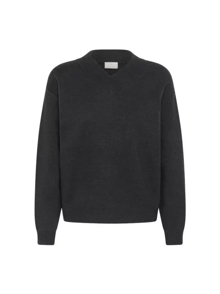 Dzianinowy sweter Kaffe szary