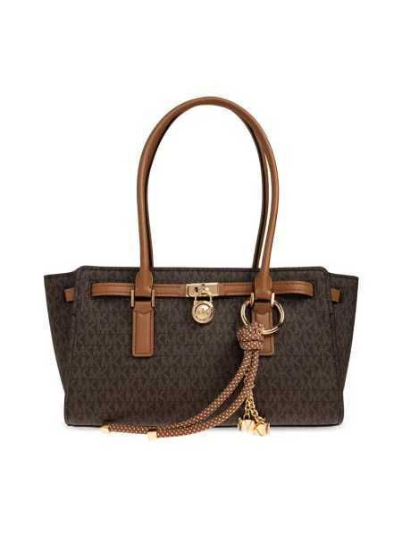 Torebka Michael Michael Kors z logo skórzana brązowa