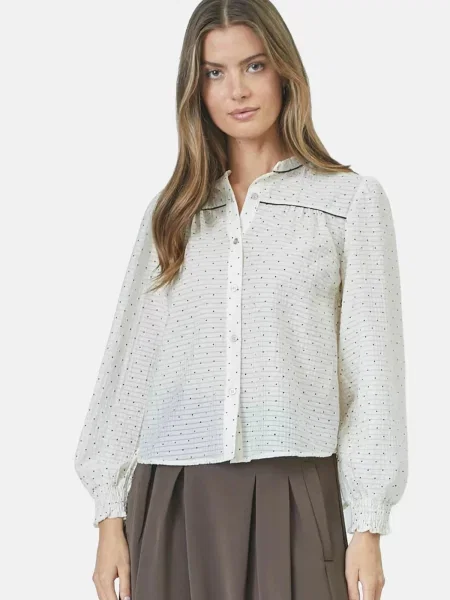 Co'couture Bluză Francisca negru / murdar alb