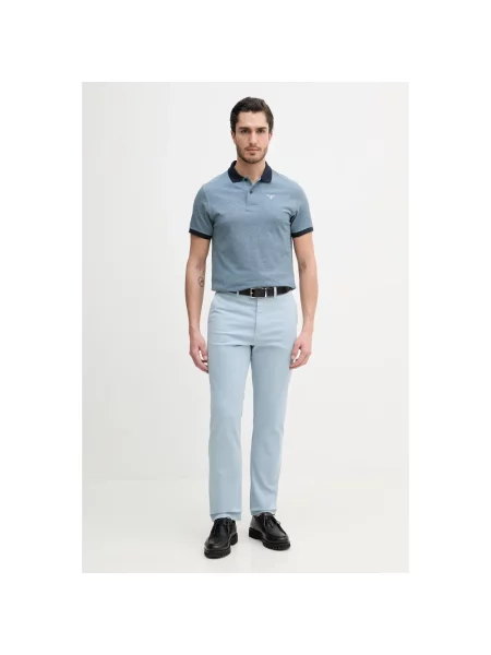 Koszulka polo Barbour z krótkim rękawem niebieska