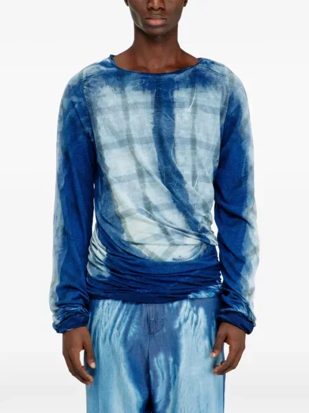 Tricou Diesel în carouri albastru