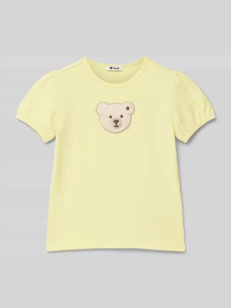 T-shirt z naszywką z motywem Steiff żółta