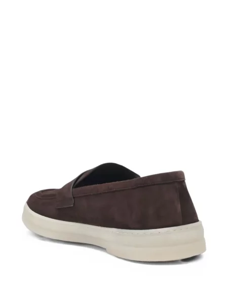 Pantofi loafer Prada din piele de căprioară maro