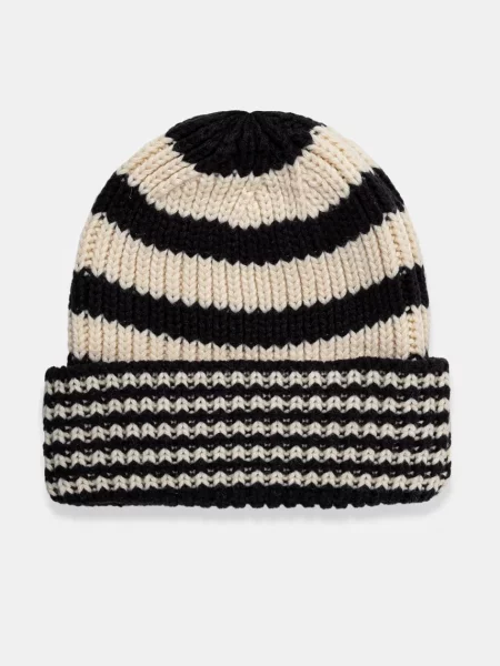 New Era Knit Medium Stripe Beanie Navy/ Light Cream Universal albastru