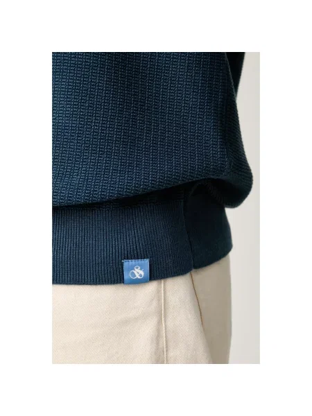 Dzianinowa koszulka polo Scotch & Soda niebieska