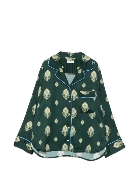 Lung cămașă Sandro cu imagine cu model paisley verde