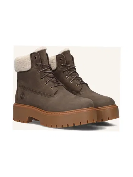 Botki Timberland w miejskim stylu z kamieniami wodoszczelne brązowe