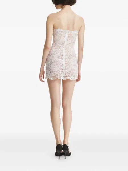 Rochie 2310 Studio cu funde din dantelă alb