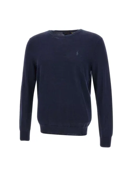 Polo Ralph Lauren sweter wełniany granatowy lekki niebieski