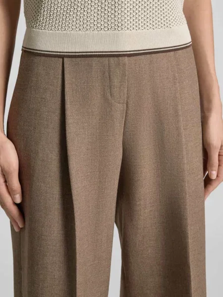 Spodnie z zakładkami w pasie o kroju regular fit z dodatkiem i wełny model SLOANNE' Seductive