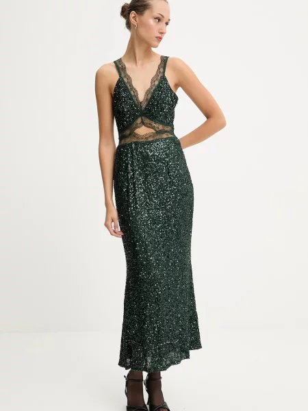Сукня Never Fully Dressed maxi облягаюча зелений