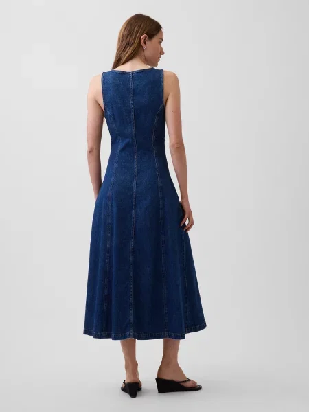Rochie din denim Gap albastru