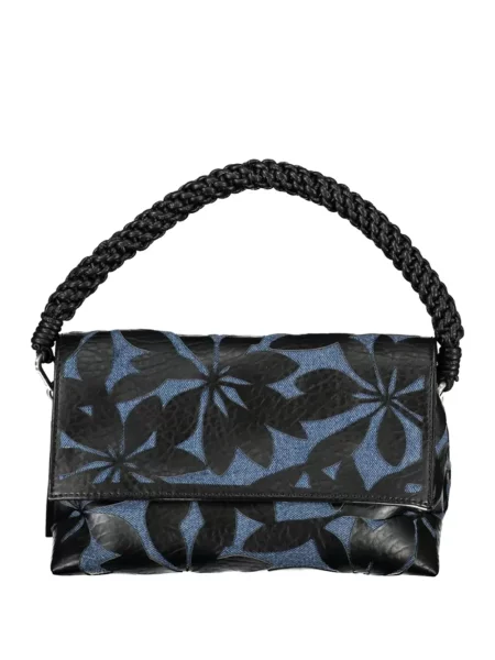 Geantă shopper Desigual cu model floral țesută negru