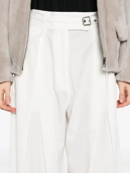 Pantaloni Pinko plisate alb