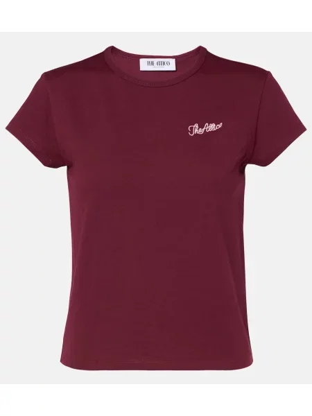 Cropp tricou The Attico din jerseu bordo