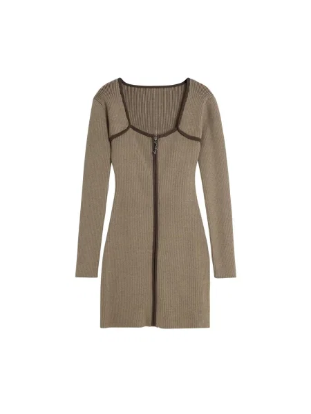 Desigual Pletena obleka rjava