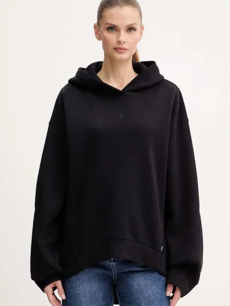 BOSS bluza z kapturem gładka czarny