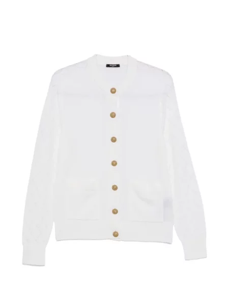 Lung cardigan Balmain alb