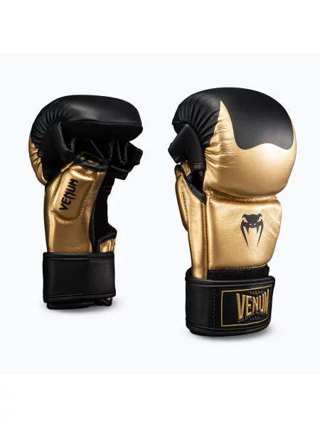 Рукавиці MMA Venum Attack Sparring Leather gold/black чорні