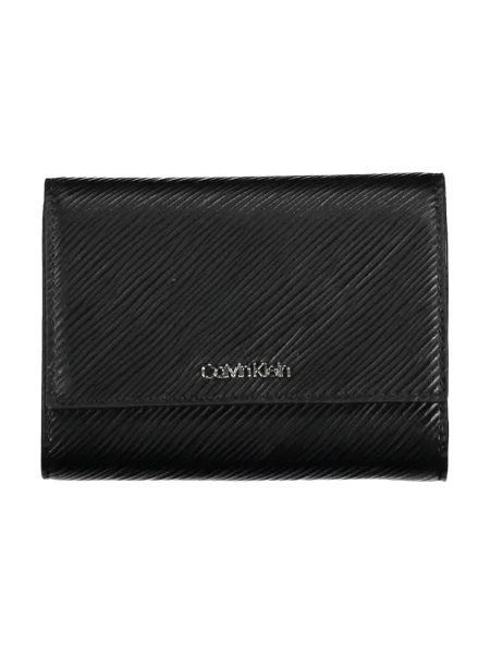 Lniany portfel Calvin Klein czarny