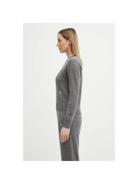 Sweter Sporty And Rich z logo szary