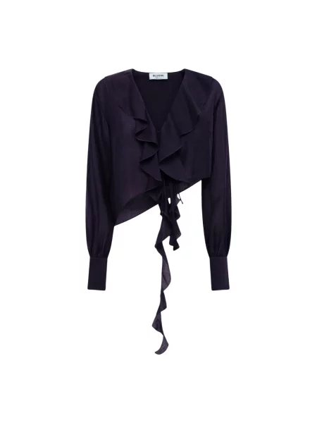 Bluzka z falbankami Blugirl z falbankami niebieska