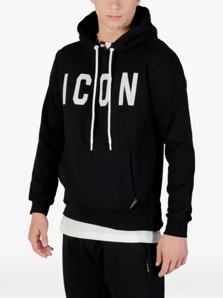 Hanorac cu glugă Icon Brand cu imagine negru