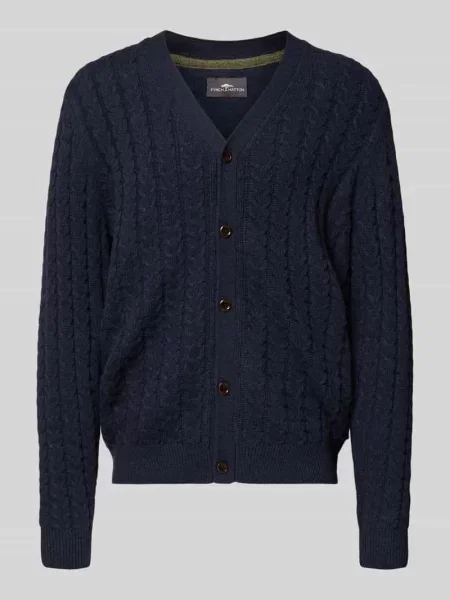 Kurtka z dzianiny z listwą guzikową Fynch-hatton granatowa