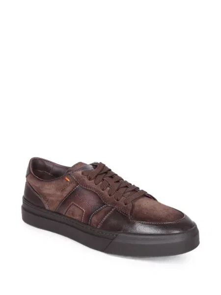 Fűzős szarvasbőr sneaker Santoni barna