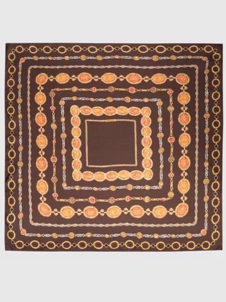 Хустка The Lover із шовку Versace коричнева