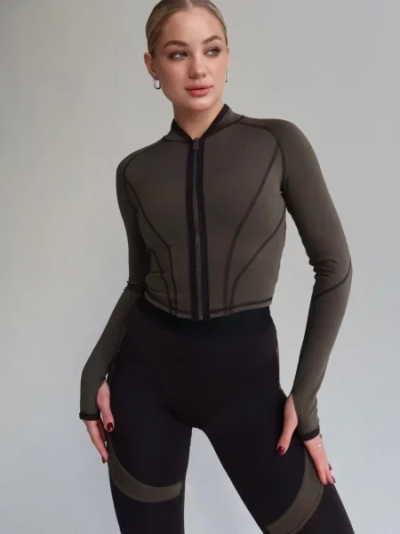 Asalart Кофта спортивна Оливковий Мікрофібра