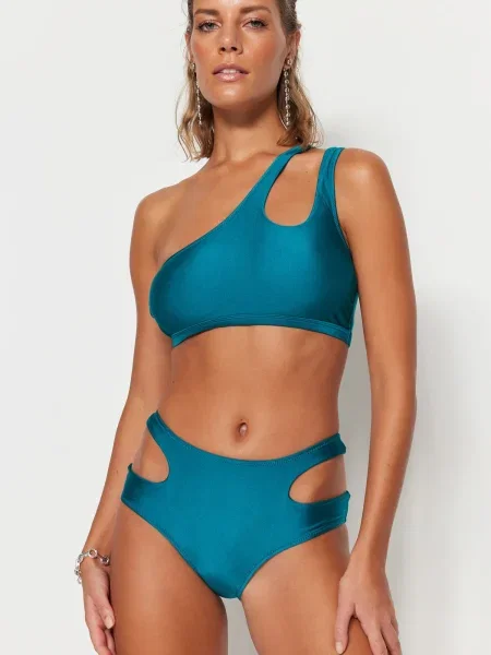 Bikini Trendyol z visokim pasom modra