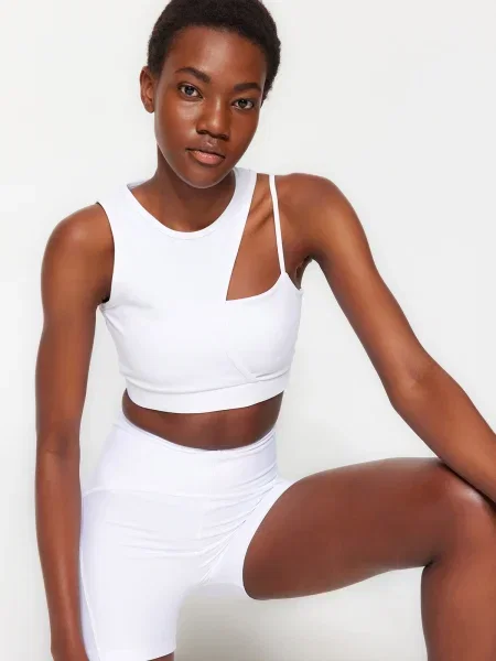 Плетен презрамки сутиен Trendyol бяло