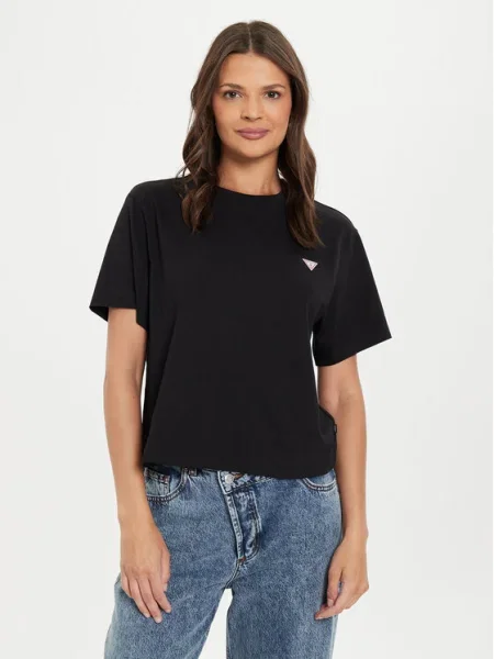 Guess Jeans Tricou Boxy Fit negru