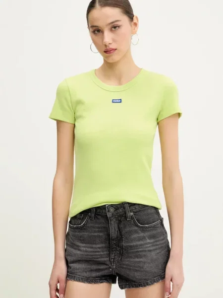 HUGO Blue t-shirt γυναικείο με ελαστάν Easy Tee_B μπλε