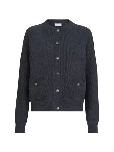 Cardigan Brunello Cucinelli din cașmir albastru