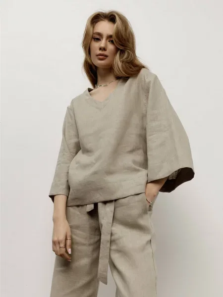 HARVEST Air Блуза Льон сірий