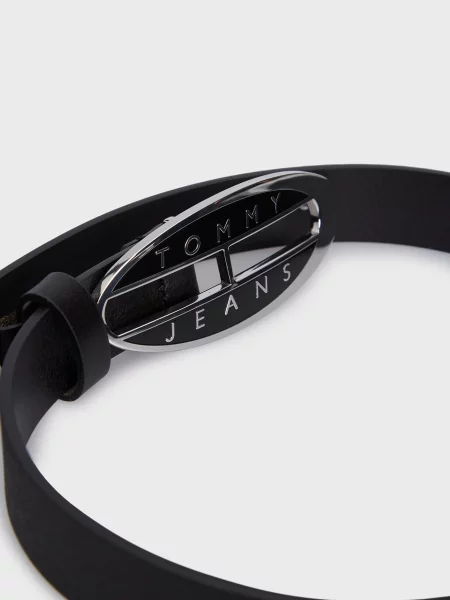 Кожаный ремень Tommy Jeans черный