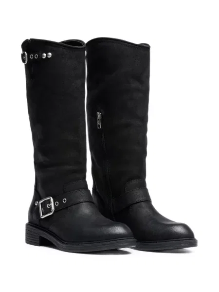 Botine Ash din piele cu cataramă negru