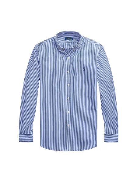 Koszula Polo Ralph Lauren w paski z paskiem popelinowa niebieska
