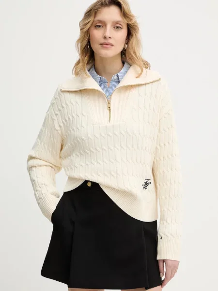 Pulover Tommy Hilfiger s dolčevitom bež