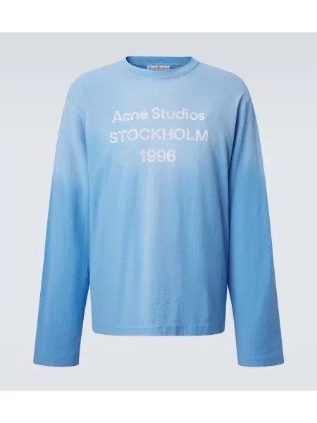 Tricou Acne Studios zdrențuiți din jerseu albastru