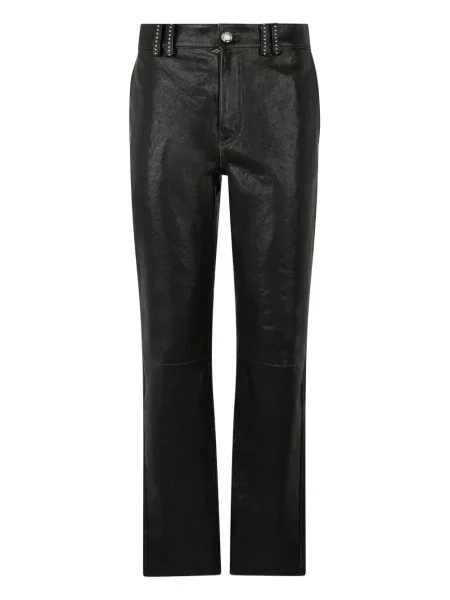 Kožené kalhoty Roberto Cavalli černé