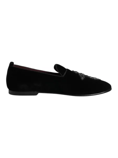 Aksamitne półbuty Dolce And Gabbana czarne