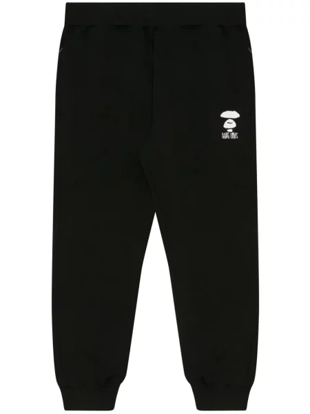 Pantaloni Aape By A Bathing Ape cu broderie negru