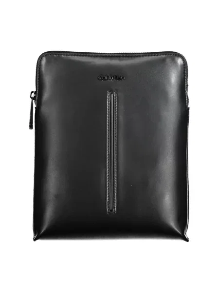 Lniana torba crossbody Calvin Klein czarna