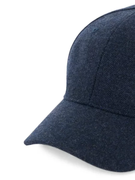 Șapcă Boggi Milano de lână cu model herringbone albastru