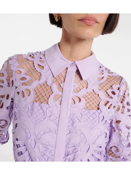Rochie maxi Self-portrait din dantelă de costum violet